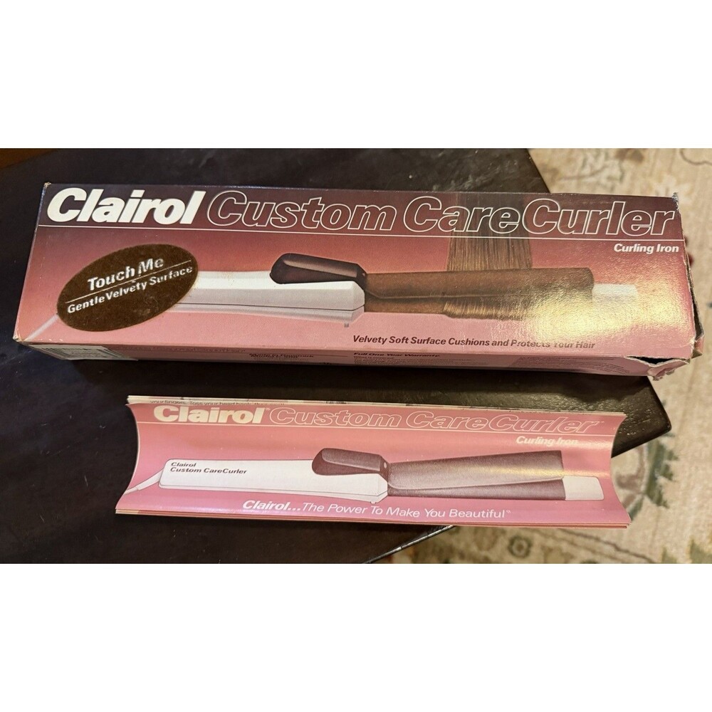 Clairol Custom Care C-500 Curling Iron 3/4” Velvet Surface Protects Hair VTG NEW